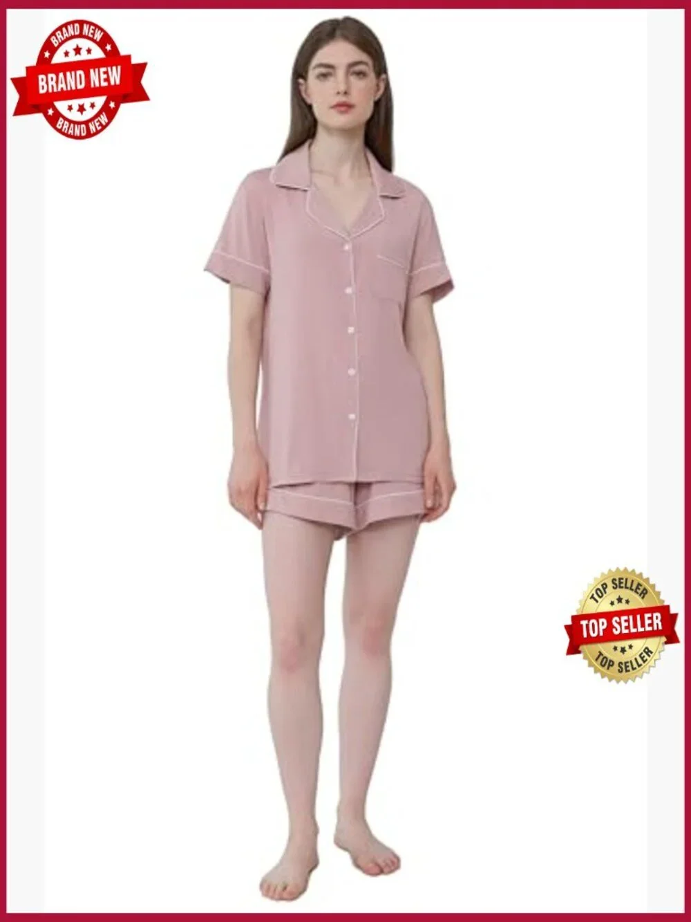 Bamboo Viscose Pajama Shorts Set Buttery Soft Cooling Sleepwear